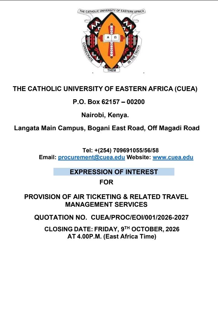 Expression of Interest: Provision of Air Ticketing & Related Travel Management Services