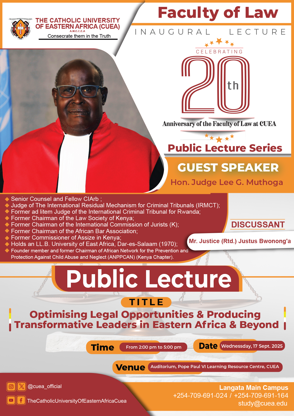 CUEA Hosts International Justice Day Conference in Nairobi